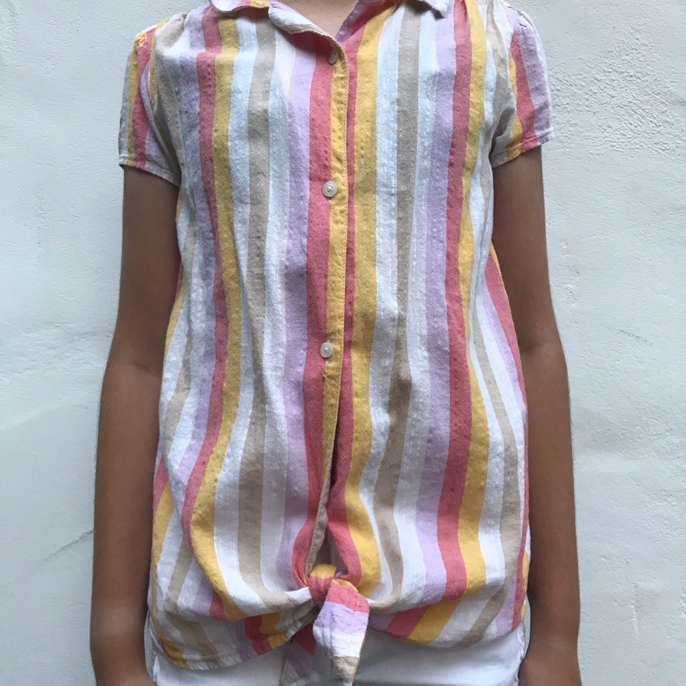 Old Navy short sleeve button down striped shirt